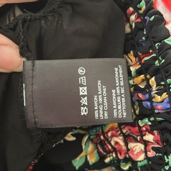 NWT FREE PEOPLE black floral off shoulder top - Picture 8 of 10